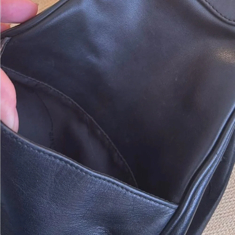 Charter Club Black Leather Backpack / Sling Shoulder Bag
